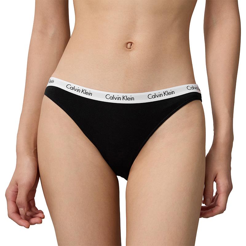 Calvin Klein Jacquard Narrow Waist Cotton Sexy Bikini Triangle Underwear Women underwear Black D1618O-001