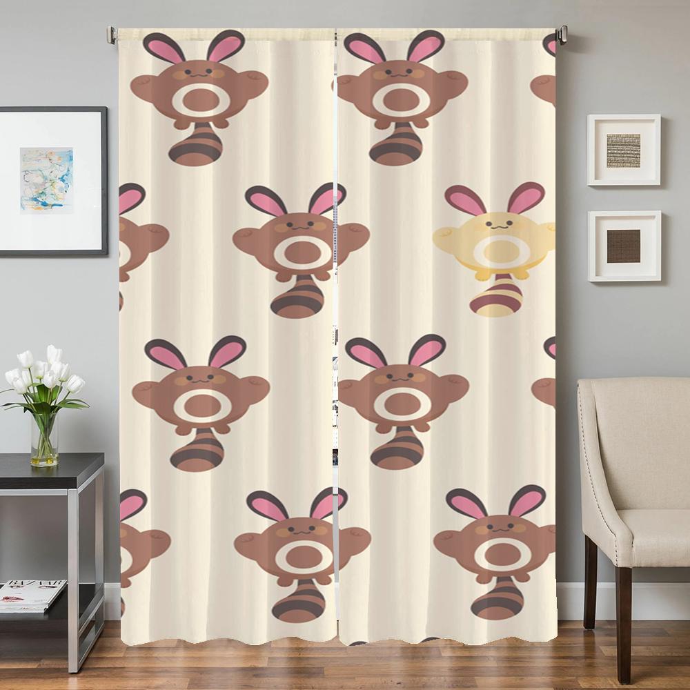 Home Interior Kitchen Curtains for Living Room 2 Pieces Blackout Curtains Door Curtain P-pokemon-n Bedroom Decoration Partition