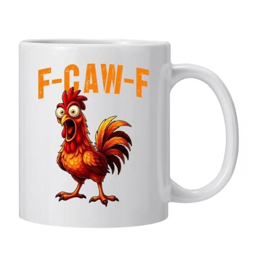 

Cartoon Rooster Coffee Mug Ceramic F-Caw-F Sound Mug for Men Women E