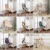 Elastic Printed Dining Chair Cover Back Chair Covers Household Chair Covers Special-Shaped Office Home Removable Fundas Sillas