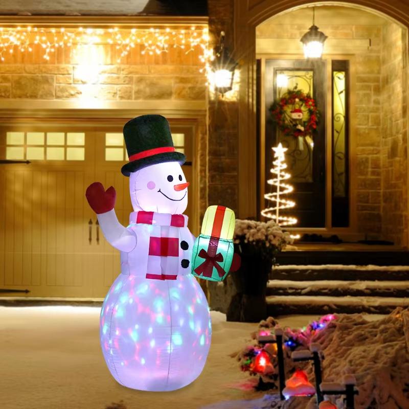 1.5M Christmas Inflatable Snowman Airblown Decor With Led Light Christmas Outdoor Courtyard Garden Doorway Ornaments Party Props