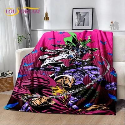 Jojo's Bizarre Adventure Anime Soft Plush Blanket,Flannel Blanket Throw Blanket for Living Room Bedroom Bed Sofa Picnic Cover 3D