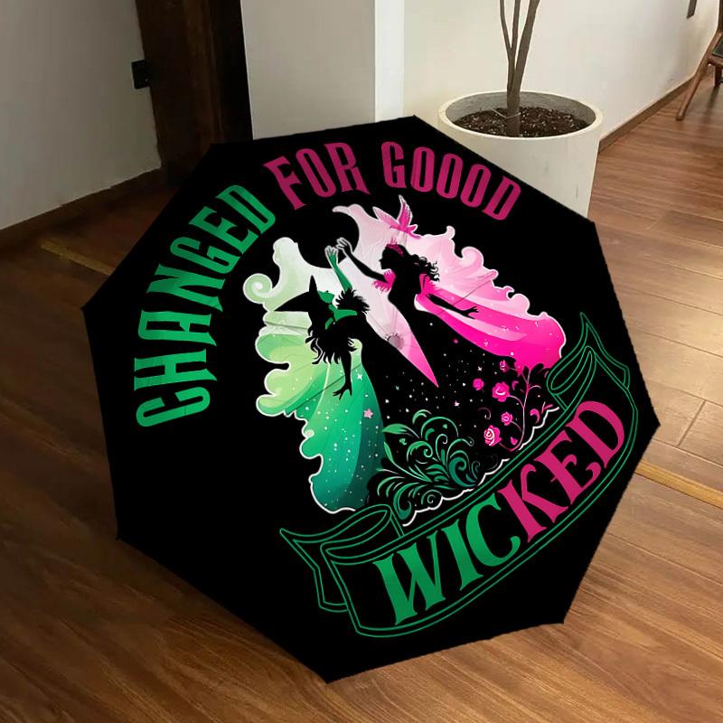 1pc Wicked Good Automatic Folding Umbrella, Portable Collapsible Design, Casual Outdoor Accessory L1127080