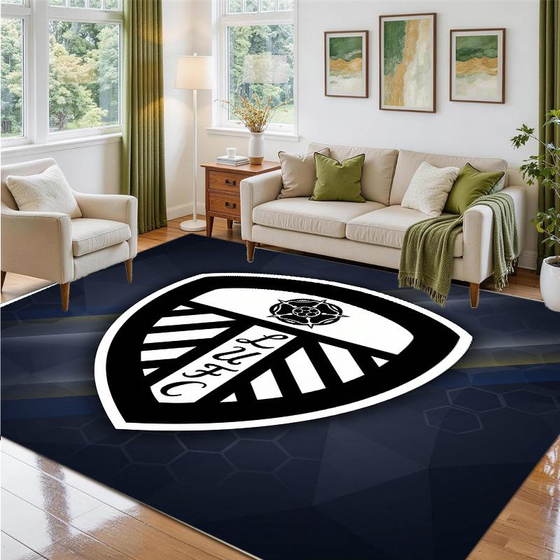 Leeds United Design Crystal Velvet Rug Soft Decorative Mat for Bedroom Entrance