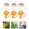 6pcs Straw Dust Plug Portable Child Straw Hat Cover
