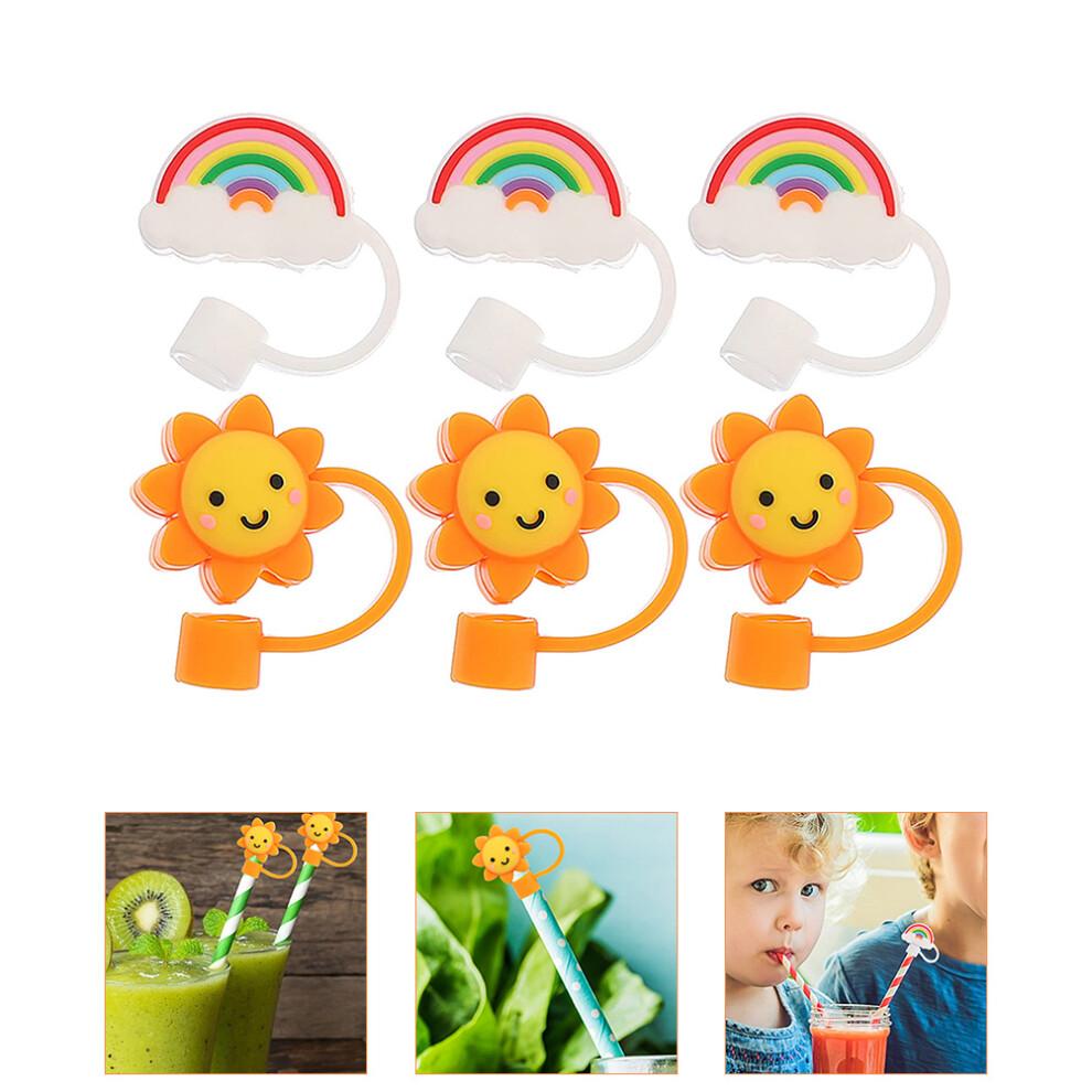 6pcs Straw Dust Plug Portable Child Straw Hat Cover