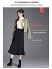 Elegant Black Mid-Length Fishtail Skirt - Autumn/Winter, Elastic High Waist, Plus Size Women's Clothing