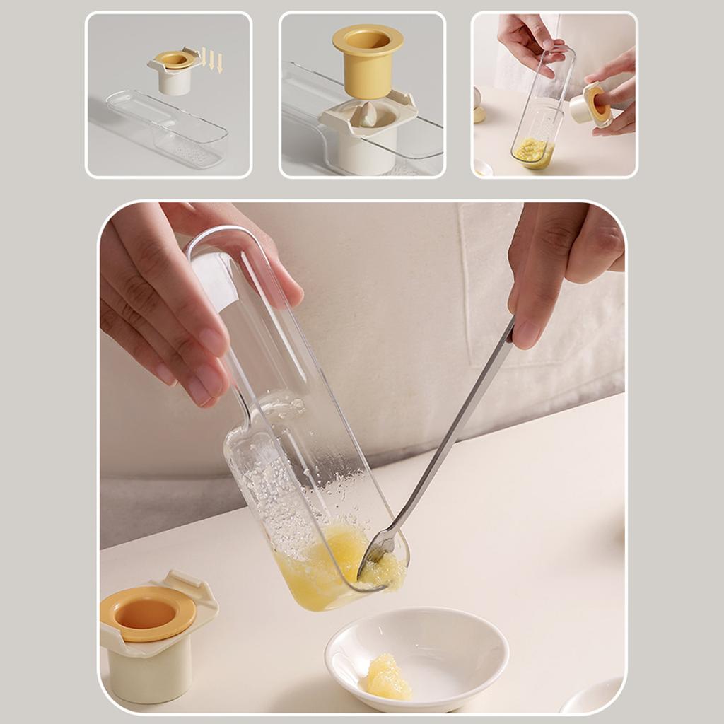 Multifunctional 3 In 1 Garlic Press Garlic Mincer Garlic Peeler Garlic Masher Kitchen Tool with Container for Easy Garlic Preparation