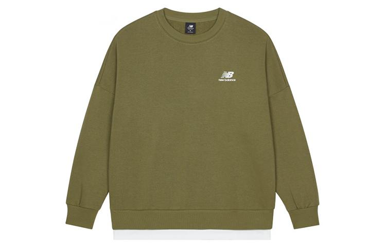 New Balance Sweatshirts Unisex Olive Green Crew Neck Moderate Regular AMT13345-OV S