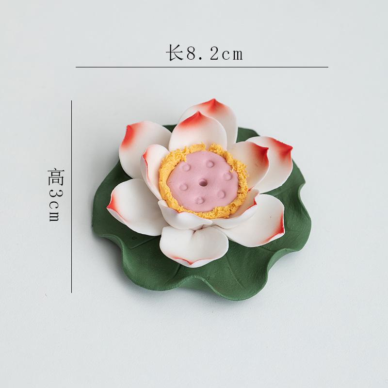 Keramisch Handwerk Handgemaakt Lotus Aroma Houder Wierookbrander Kunstbloem Waterlelie Decoratieve Beeldjes Huisdecoratie