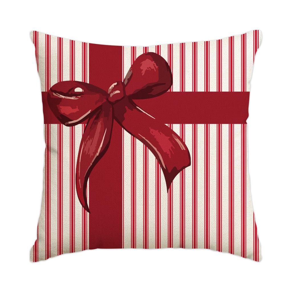 1 \ 4pcs Christmas Pillow Cover Snowman, Elderly, Printed Pattern Cushion Cover, Suitable for Room Living Room, (No Pillow Core)