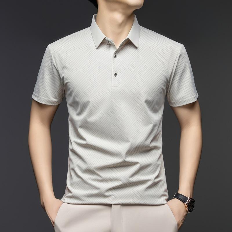 Men s Ice Polo Summer Lapel Collar Short Sleeve Business Commute M