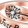 Just Breathe Dandelion Ring Adjustable Zinc Alloy Hope Ring Inspirational Dandelion Ring Encouragement Gift for Women Mother's Day Birthday