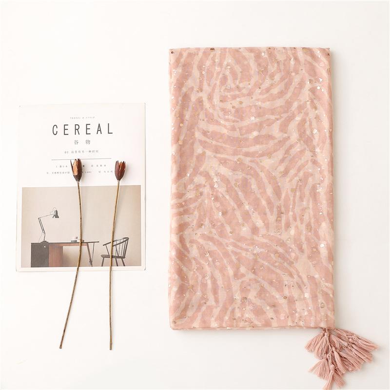 Eșarfă din bumbac și cânepă, elegantă și proaspătă, cu textura de patru anotimpuri, eșarfă de mătase, mătase balineză, ștanțată la cald, model zebră, ciucuri, șal turistic pentru femei