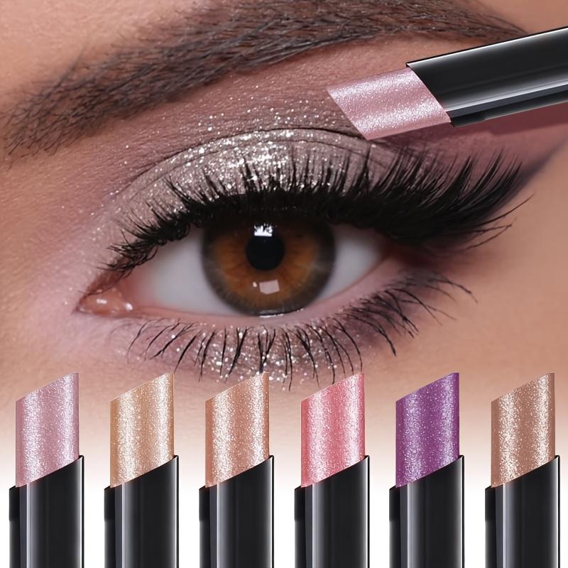 Paleta de Sombras Shimmer em Bastão de 6 Cores, Maquiagem à Prova d'Água e de Longa Duração com Tons Neutros - Barras de Sombra Cremosas