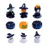Mini Halloween Ornament Cartoon Witch Ghost Pumpkin Figurine Micro Landscape Dollhouse Model Car Interior Desktop Decoration