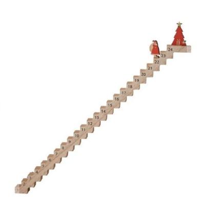 Santa Wood Advents Calendar Christmas Countdowns Calendar with Santa Climbing Stairs Wood Table Top Decors