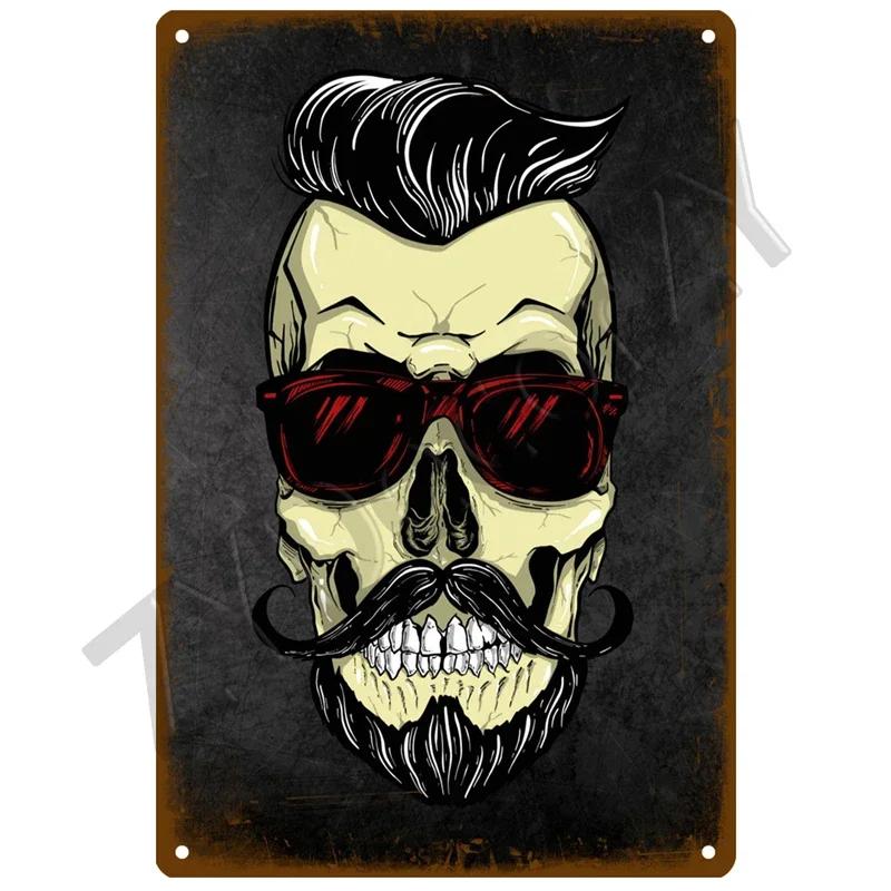 1pc Vintage BARBER SHOP Metal Sign Poster Cafe Bar Pub Tin Sign Plaque Retro Haircut and Shave Beard Sign Home Decor 8x12 Inch