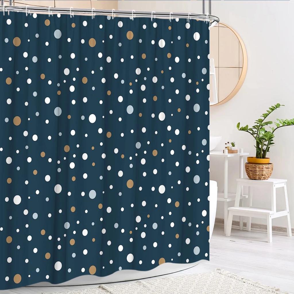 Simple Geometric Shower Curtain Modern Creative Circle Dot Colorful Nordic Bohemian Polyester Fabric Bathroom Decor Curtain Se