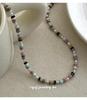 Cui Yan S925 Sterling Silver Korean Style Colorful Beaded Necklace for Women – Spring/Summer Dopamine Choker