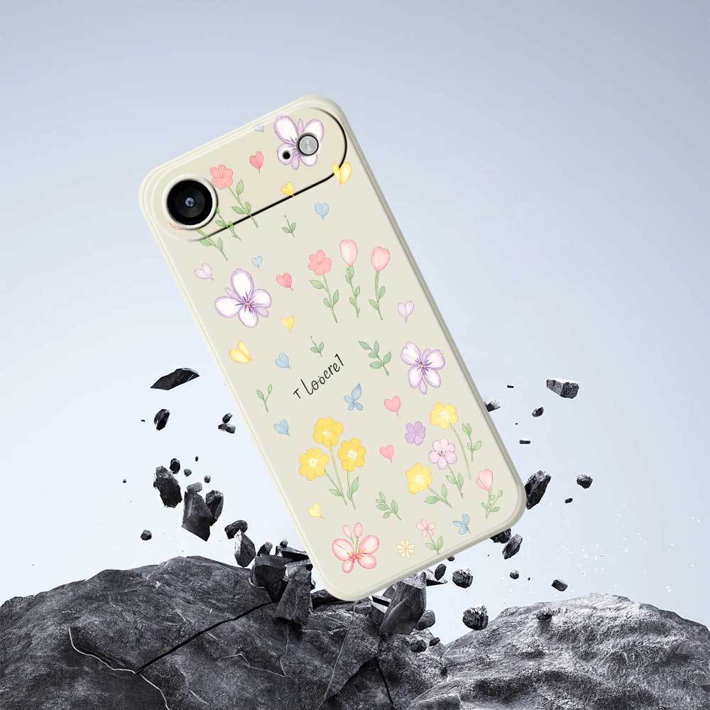 For iPhone Air Case Small Flowers Pattern Printing Straight Edge TPU Phone Back Cover