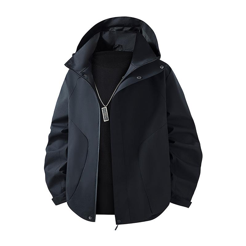 

Куртка Штурмовика, Мужская куртка, Повседневная куртка с капюшоном, Уличная ветрозащитная и водонепроницаемая L чёрный