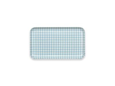 TATSU-CRAFT ST Caster Tray SS Check Blue, Dishwasher Safe, Stylish Plastic Tray, Large, Small, Deep, Square, Rectangular, Western and Japanese Style,