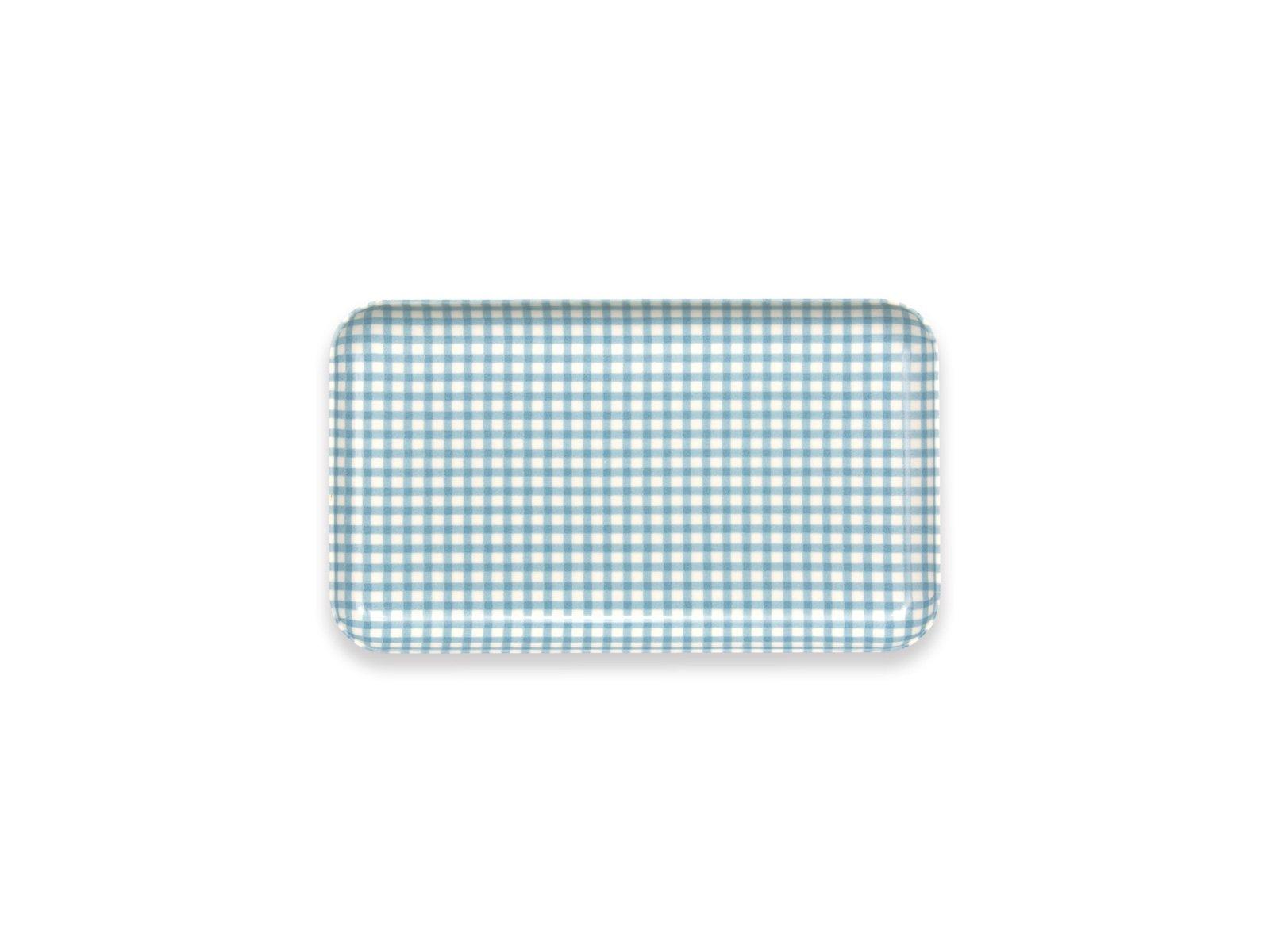 

TATSU-CRAFT ST Caster Tray SS Check Blue, Dishwasher Safe, Stylish Plastic Tray, Large, Small, Deep, Square, Rectangular, Western and Japanese Style,