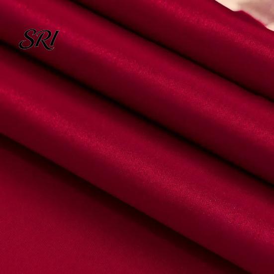 Tablecloth Dust Cover Chinese Wedding Nightstand Burgundy Satin Bedside Table Furniture Protector Dustproof Cloth for Bedroom Decor