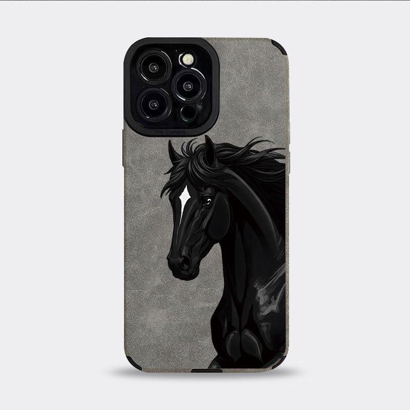 Creative dark horse pattern phone case suitable for iPhone 17 16 15 14 13 12 11 Pro/Max/Plus anti drop and shockproof back cover