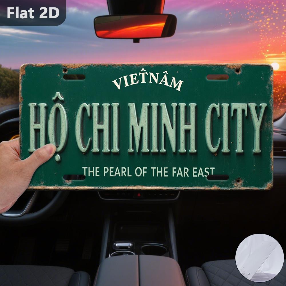 

D Flat Printing pc Vintage metal Sign Decorative Plaque Statues (xcm) Ho Chi Minh Sign Vietnam Retro Metal Decor 15x30cm(5.9x7.8inch)