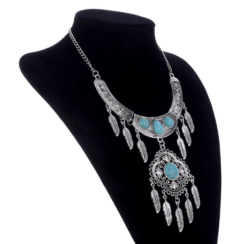 LOVBEAFAS Fashion Maxi Statement Long Necklaces & Pendants Leaves Tassel Collar Vintage Collier Necklace Women Jewelry