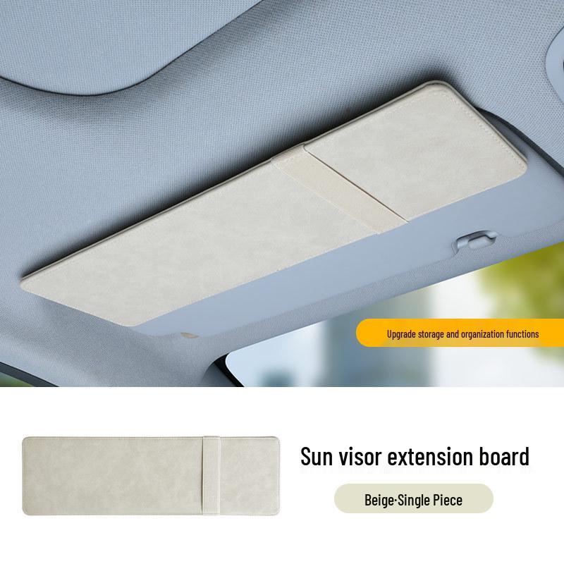 Extended Sun Visor with Sunglasses and Card Holder for Driver and Passenger