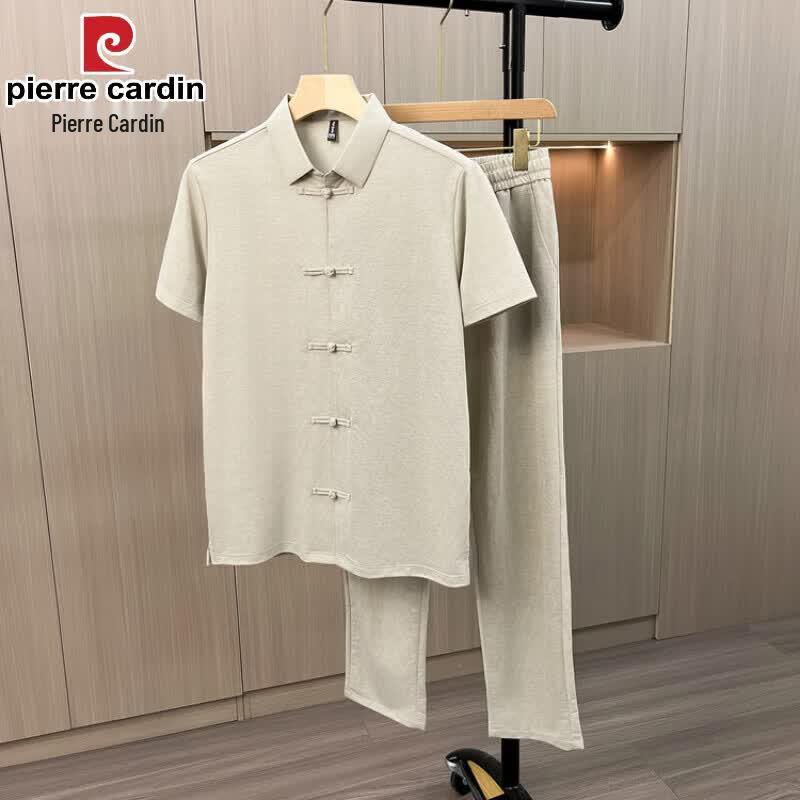 Pierre Cardin Men's Summer Chinese Style Short Sleeve Set
