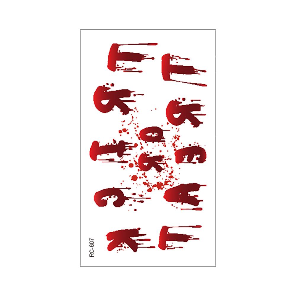 Vodotěsné Halloweenské dočasné tetovací nálepky: Realistické jizvy po krvi a noži pro hororový make-up.