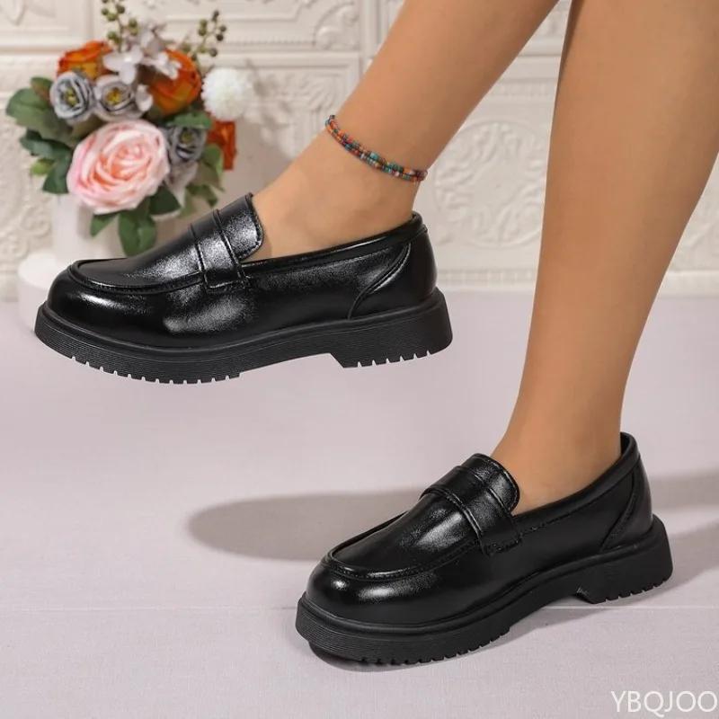 Frühling Herbst Neue Schwarze Damenschuhe Bequeme Weichsohlige Rutschfeste Schuhe Leichte Lässige Flache Schwarze Schuhe mit Flachem Ausschnitt