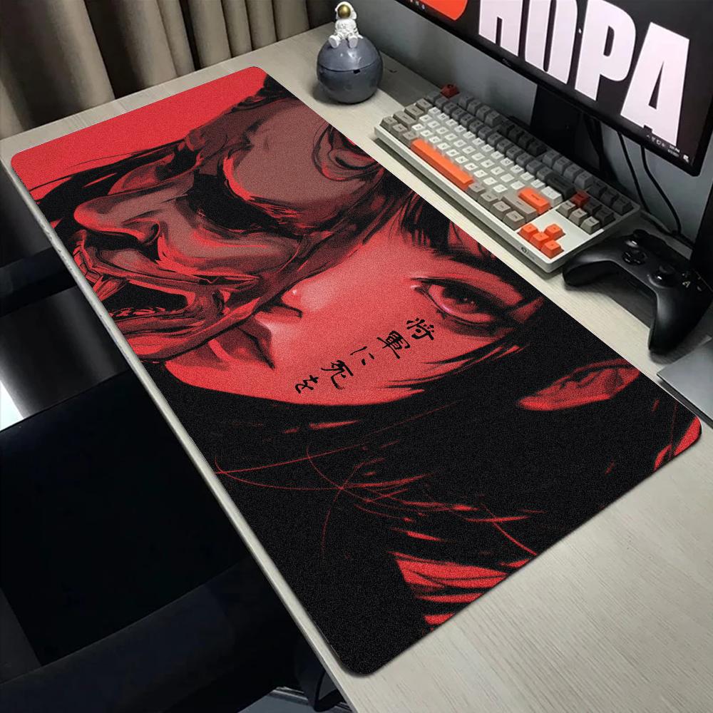 Mask anime girl Mouse Pad Large Computer Office Game Table Mats XXL Rubber Anti-slip Gaming Keyboard Mousepads Long Desk Pads