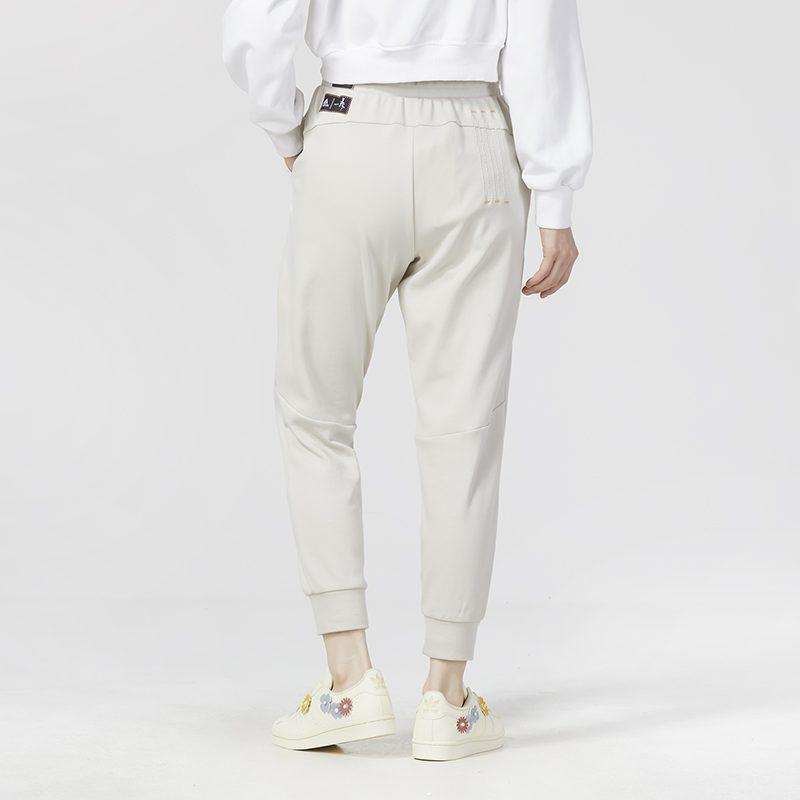 Adidas Knitted Sweatpants Women's White Moderate Cuffed Pants HZ3002