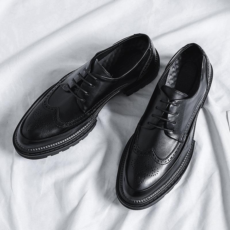 Brock casual leather shoes men's Korean version youth with suit leather shoes best man shoes business dress men's shoes PX16-R