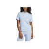 Logo Round Neck Short Sleeve T-Shirt Women Tops Blue JE1227