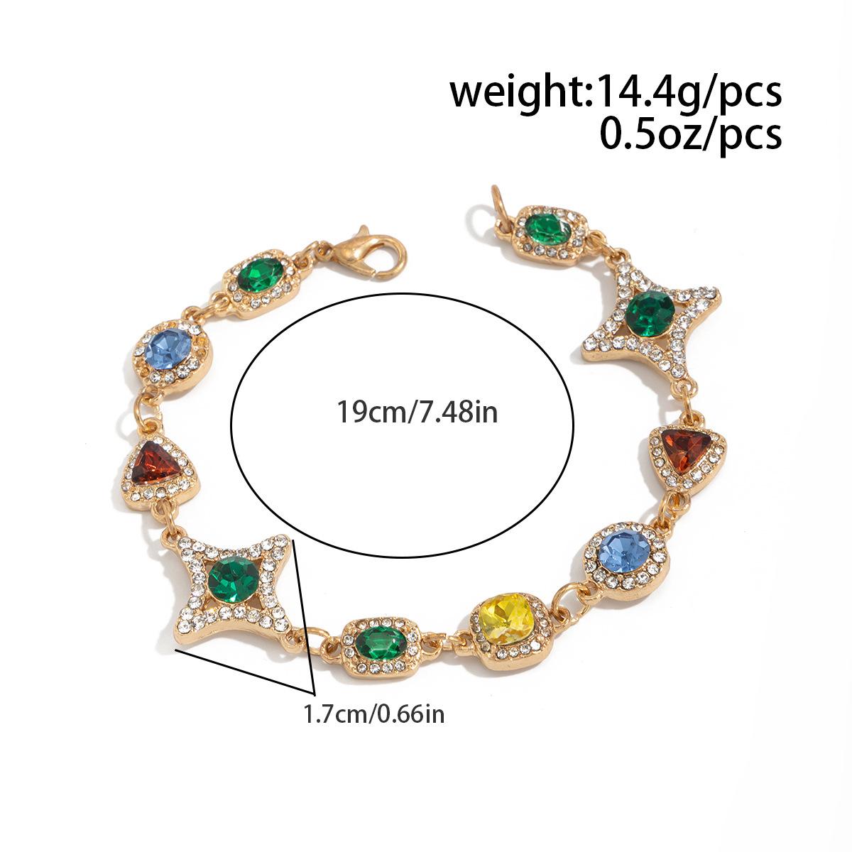 Винтажное Цветное Каменное Ожерелье для Мужчин Модная Легкая Роскошь Высококачественная Ключичная Цепочка Хип-хоп Браслет Мужские Украшения Gold-02989
