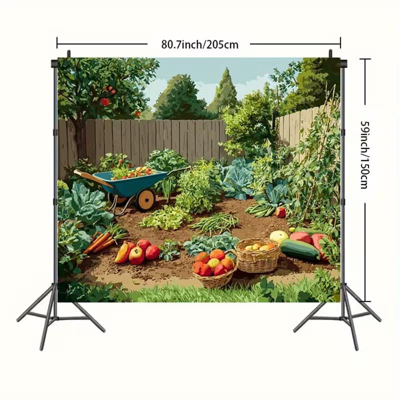 2D Vegetable Farm Backdrop Gardening Photography Background
