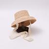 New baby summer outing French niche style children's Lafite straw hat sweet Hepburn style sun protection bucket hat
