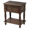 Solid Wood Nightstand Vintage French Distressed Bedside Table with Drawer for Bedroom Storage Cabinet Side Table