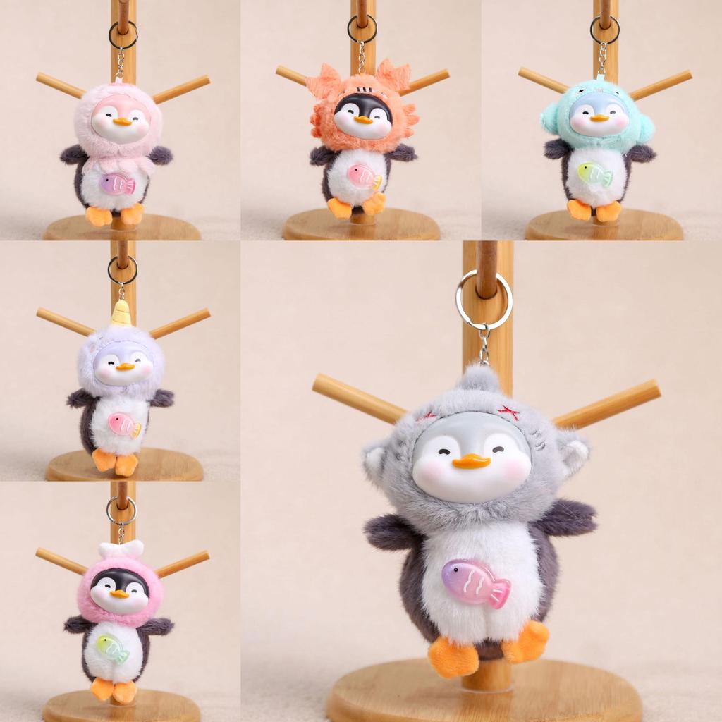 Penguin Plush Keychain With Soft Short Plush Fabric For Girls Bags And Accessories
