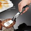 304 Stainless Steel Spatula Tong 2 In 1 Multi-Functional Fish Steak Spatula Extended Handle Heat-Resistant Flip Spatula