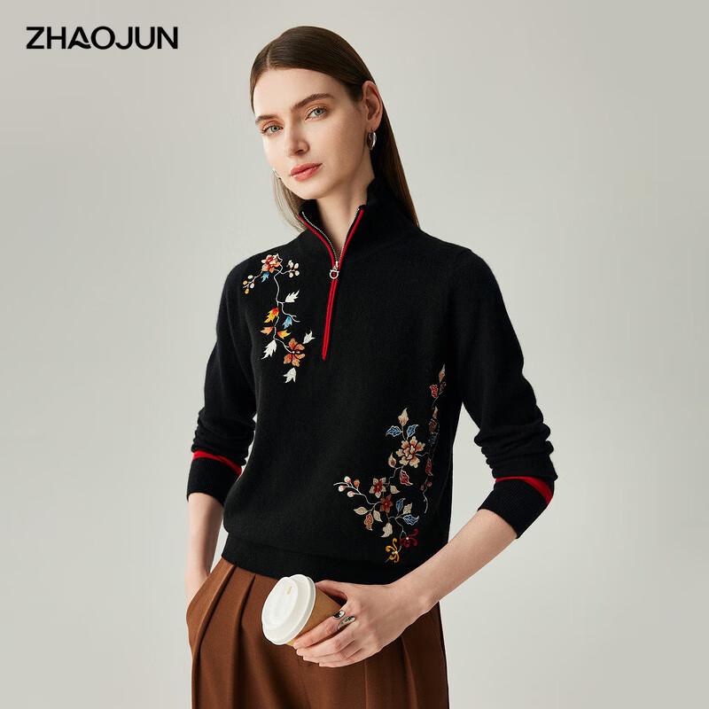 Zhaojun Women's 100% Cashmere Polo Sweater