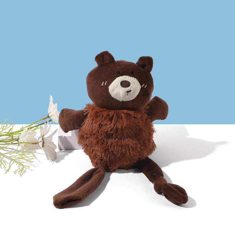 Squeaky Plush Red Panda Dog Toy, Interactive Stuffed Pet Chew Toy for Puppies Small Dogs, Durable Teeth Cleaning Crinkle Toy