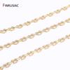 14K Gold Plated Brass 4mm*3mm Heart Link Chains,High Quality Bulk Chains For Jewelry Making DIY Handmade Craft Accessories