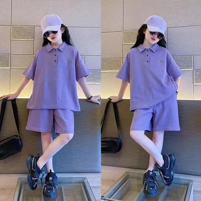 Teenager Girls Set Children's Clothes Short Sleeve Two Piece Outfit for Sporty Outdoor Clothes for Children Summer 7-16Y